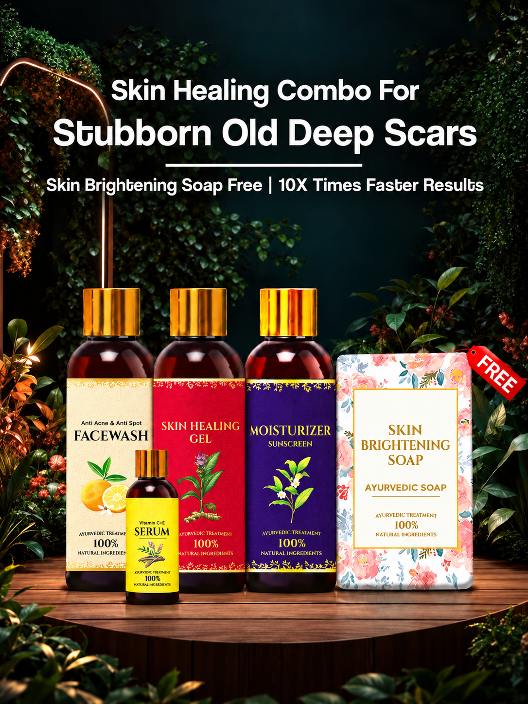 Best Acne Scar Healing Combo with Free Skin Brightening Soap – Reduce Acne Pits, Dark Spots, & Shrink Enlarged Pores